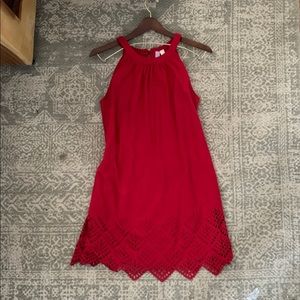 Francesca’s red cocktail dress faux suede small